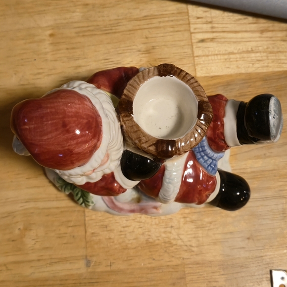 Vintage Ceramic Santa Taper Candle Holder Retro Kitsch Christmas Figurine 5” - Picture 6 of 10